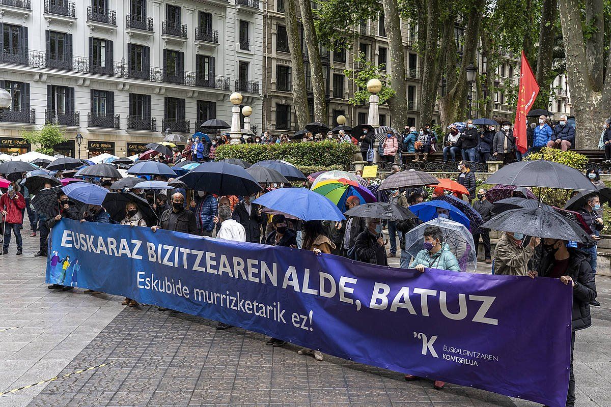 Kontseiluak deituta joan den maiatzean egindako protesta, Irunen. MARISOL RAMIREZ / FOKU