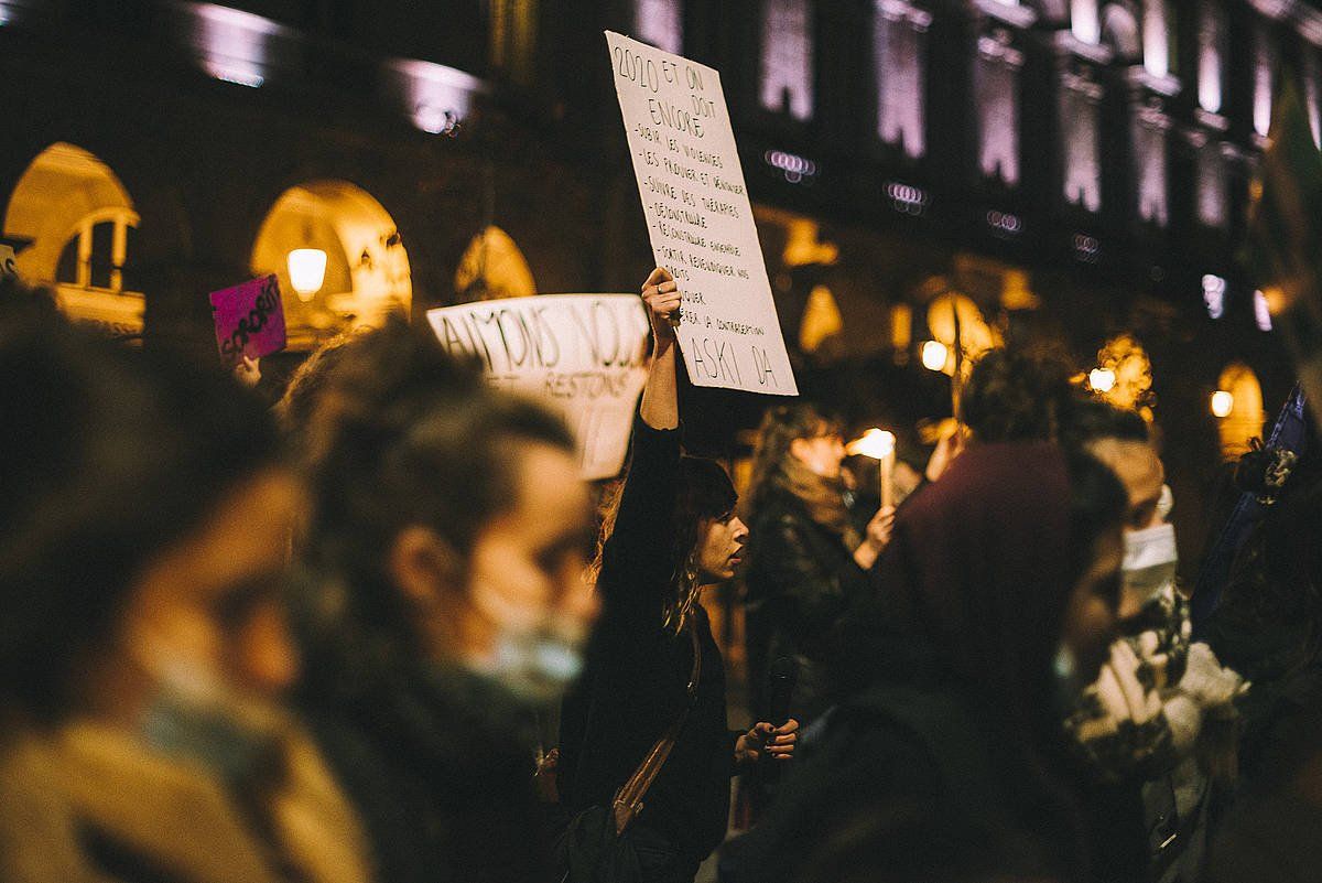 Indarkeria matxistaren aurkako manifestazio bat. GUILLAUME FAUVEAU