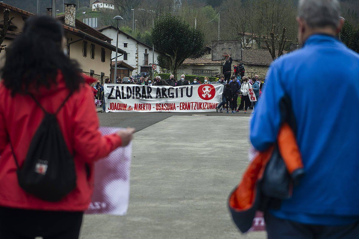 Zaldibar Argituren protesta martxoan. MONIKA DEL VALLE / FOKU