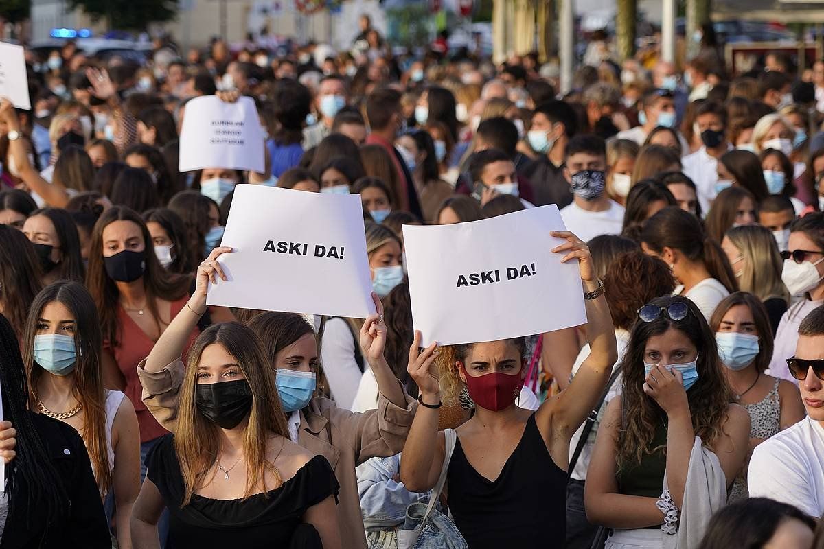 Eraso matxista baten kontrako elkarretaratzea, artxiboko irudi batean. ARITZ LOIOLA / FOKU