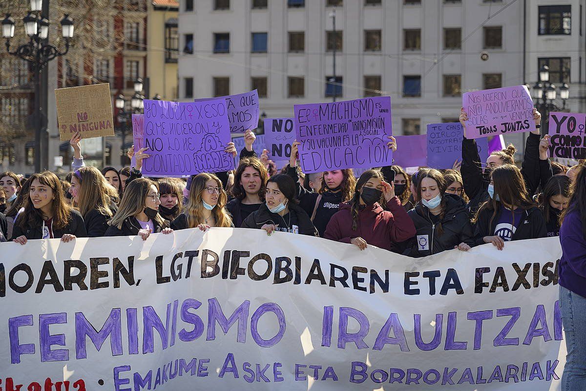 Protesta bat martxoaren 8an, Bilbon. ARITZ LOIOLA / FOKU