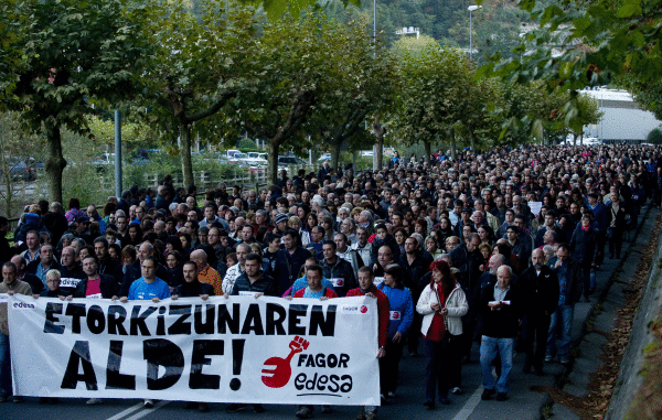 Ostegunean Arrasaten egindako manifestazioa. RAUL BOGAJO, ARP