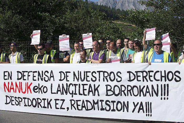 Nanukeko langileen protesta bat irailean, Elorrion. RAUL BOGAJO, ARP