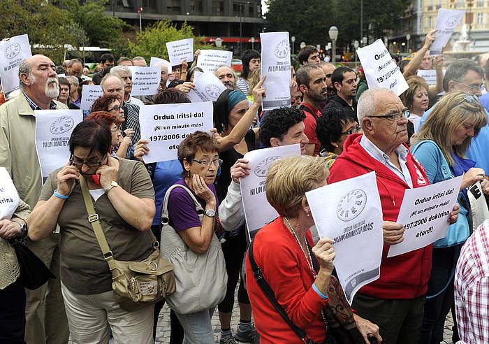 Ines del Rioren ebazpenaren zain zeudela urrian egindako protesta bat, Bilbon. MARISOL RAMIREZ, ARP