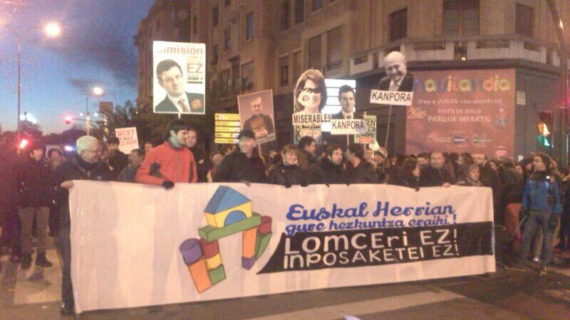 LOMCEren aurka Iruñeko manifestazioa, gaur arratsaldean. LAB