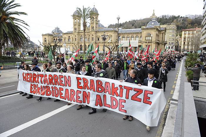 Igeldotarren erabakitzeko eskubidearen alde, gaur, Donostian. JON URBE, ARP