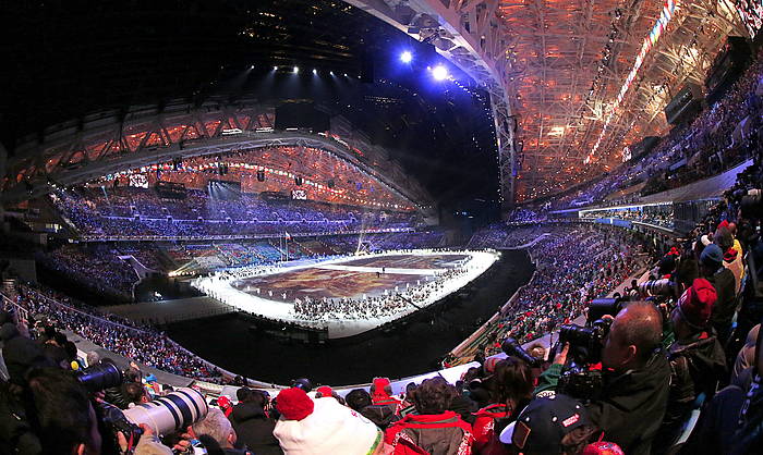 Fisht Olinpiar estadioaren panoramika, desfilearen hasieran. ANATOLY MALTSEV