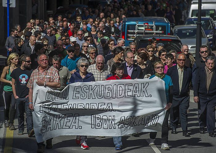 Ondarroan martxoan Iparragirre askatzeko eskatuz egin zen manifestazioa. LUIS JAUREGIALTZO, ARP