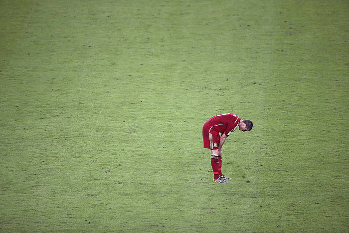 Torres Espainiako jokalaria, partida amaieran. MARCELO SAYAO, EFE