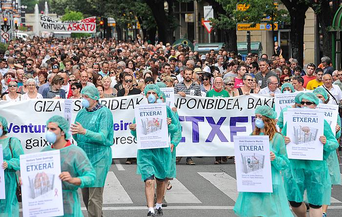 Iruñean gaur arratsaldean egindako manifestazioa. IDOIA ZABALETA, ARGAZKI PRESS