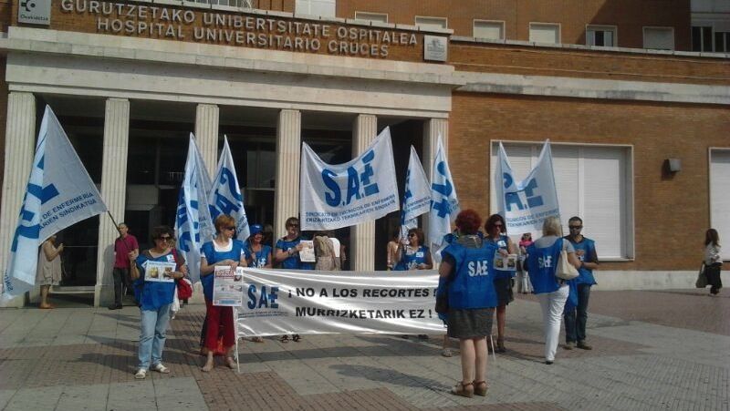 SAEren protesta. NEREA IBARZABAL