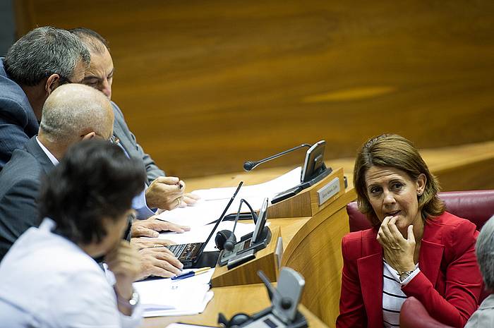 Barcina, gaur goizean, Nafarroako Parlamentuan. IñIGO URIZ, ARGAZKI PRESS