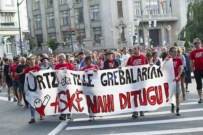 Grebalarien aldeko manifestazioa, ekainean. MARISOL RAMIREZ / ARGAZKI PRESS