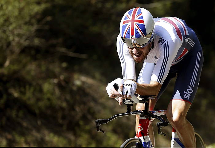 Bradley Wiggins, gaurko erlojupekoan. JAVIER LIZON, EFE