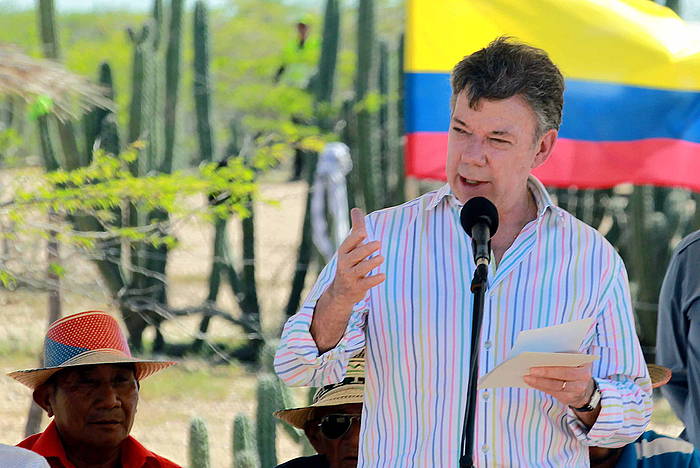 Juan Manuel Santos Kolonbiako presidentea, pasa den astean. MAURICIO DUEÑAS CASTAÑEDA / EFE