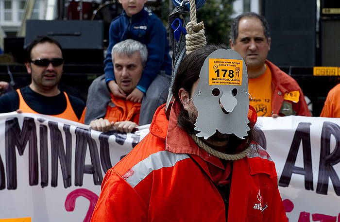 Laminaciones Arreguiko langileen protesta, 2013an. RAUL BOGAJO, ARGAZKI PRESS