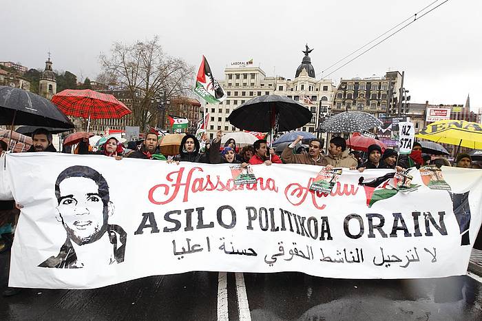 Hassana Aaliaren aldeko manifestazioa, Bilbon. ARGAZKI PRESS