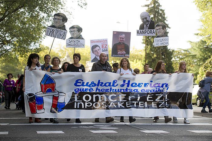 LOMCEren aurkako manifestazio bat, Iruñean. IñIGO URIZ / ARGAZKI PRESS