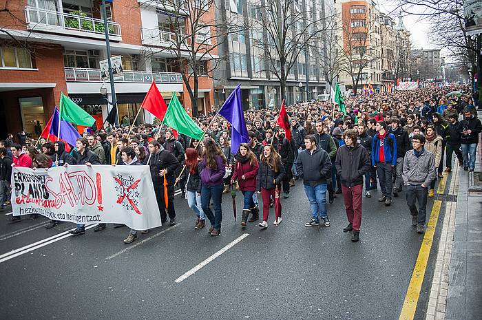 Protestak egin dituzte hiriburuetan hezkuntza erreformen alde. ARGAZKI PRESS