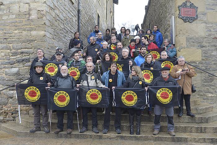 Garoña ixtearen aldeko manifestaziora joateko agerraldia. ARGAZKI PRESS