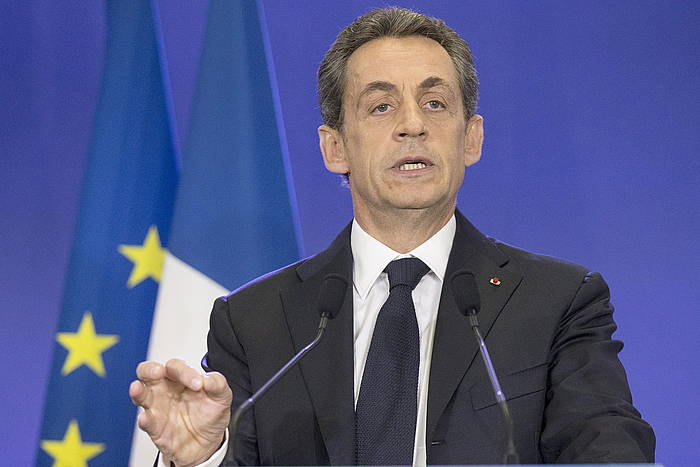 Nicolas Sarkozy, lehen emaitzak ezagutu ostean. ETIENNE LAURENT / EFE