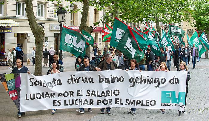 Soldaten aldeko ELAren manifestazioa, iaz. JUANAN RUIZ, ARGAZKI PRESS