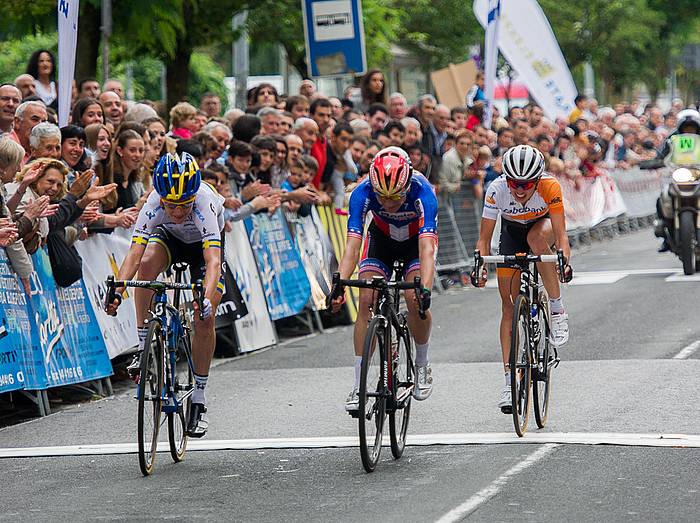 Megan Guarnier (Boels Dolmans) txirrindulariak irabazi du gaurko etapa. JUANAN RUIZ, ARGAZKI PRESS