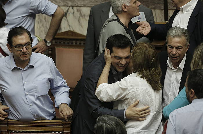 Alexis Tsipras, atzo, Greziako Parlamentuan. YANNIS KOLESIDIS, EFE