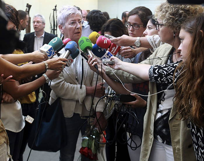 Maixabel Lasa, adierazpenak egiten. JUAN HERRERO, EFE