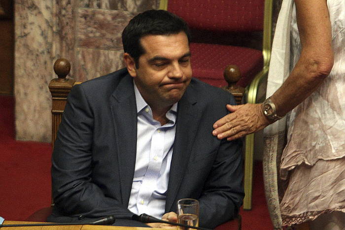 Alexis Tsipras, Greziako Parlamentuan, hilaren 14an. ALEXANDROS VLACHOS / EFE