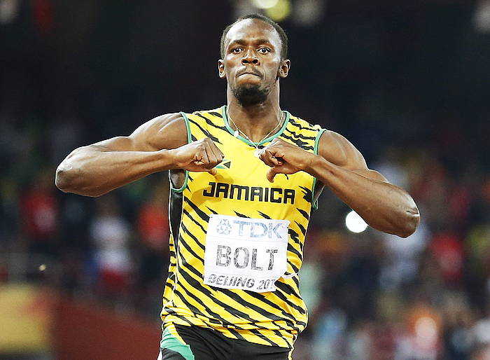 Usain Bolt, 200 metroko proba irabazi berritan. SRDJAN SUKI / EFE