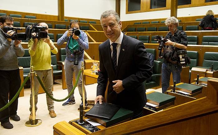 Iñigo Urkullu lehendakaria, gaur, Legebiltzarrean. ARGAZKI PRESS