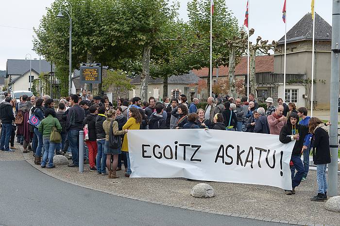 Urrutikoetxea aske uzteko eginiko protestetako bat. ISABELLE MIQUELESTORENA