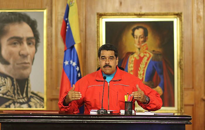 Nicolas Maduro Venezuelako presidentea, 2015eko Parlamenturako hauteskundeak galdu ostean. EFE