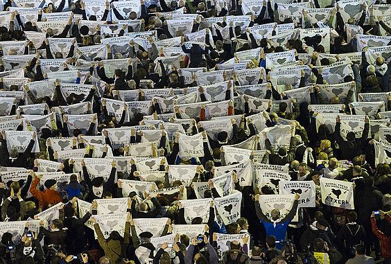 Presoen eskubideen aldeko manifestazioa, iaz, Bilbon. LUIS JAUREGIALTZO / ARGAZKI PRESS