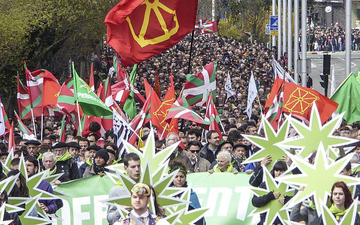 Iazko Aberri Eguneko manifestazioko irudi bat. JAGOBA MANTEROLA / ARP