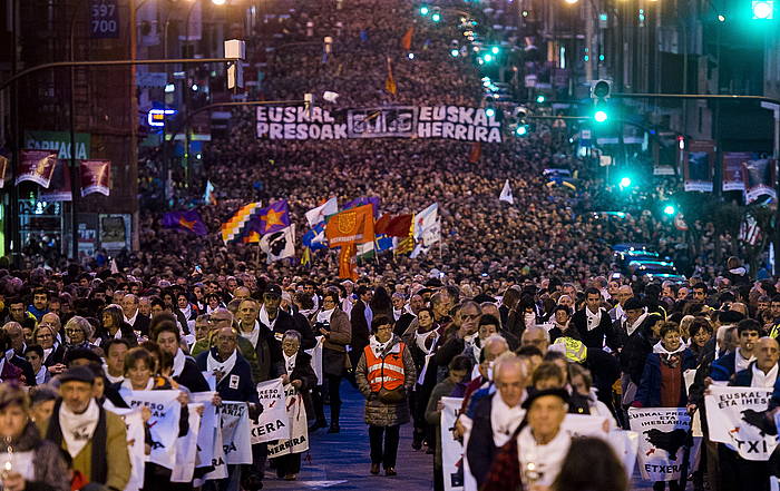 Presoen eskubideen aldeko manifestazioa, urtarrilaren 9an, Bilbon. LUIS JAUREGIALTZO, ARGAZKI PRESS