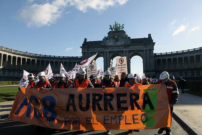 ACBko langileen protesta, Bruselan. JAIME OJEDA / EFE