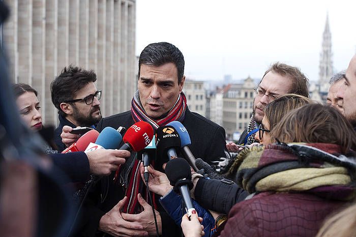 Pedro Sanchez PSOEko idazkari nagusia, Bruselan, joan den astean. HORST WAGNER / EFE