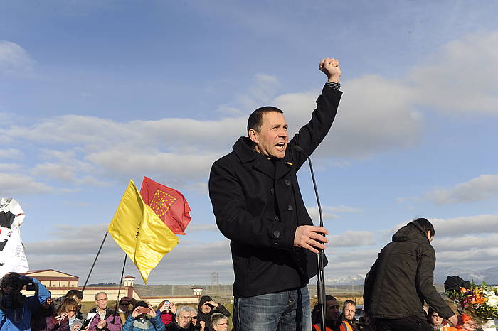 Arnaldo Otegi, espetxetik atera berri. JON URBE, ARGAZKI PRESS