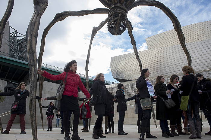 Euskal Herriko plataforma feministaren ekimena Martxoak 8ari begira. LUIS JAUREGIALTZO / ARGAZKI PRESS