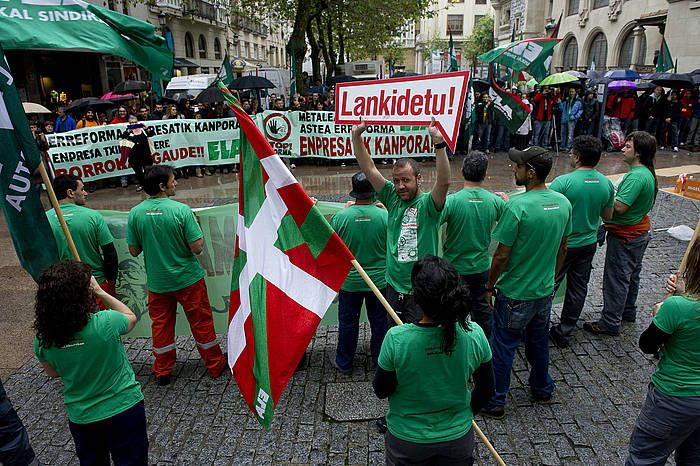 Metalgitzako langileen protesta, artxiboko irudi batean. RAUL BOGAJO / ARGAZKI PRESS