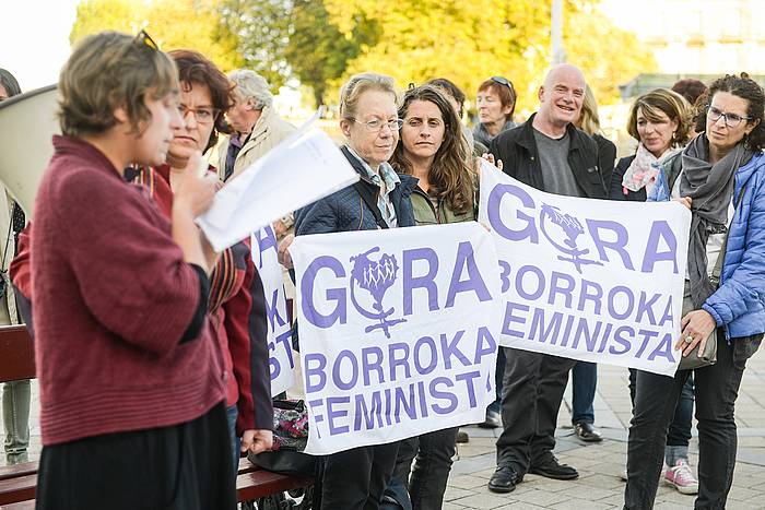 Baionan, iaz, indarkeia matxistaren aurka egin zen bilkura bat. ISABELLE MIQUELESTORENA