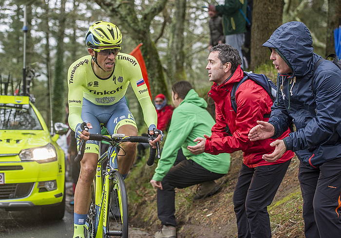 Alberto Contador, Eibarrera bidean. GORKA RUBIO / ARGAZKI PRESS