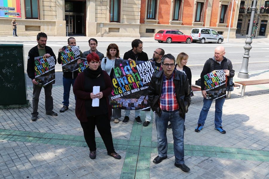 Nafarroako sindikatuek bat egin dut Kontseiluak euskararen alde antolatutako manifestazioarekin. KONTSEILUA