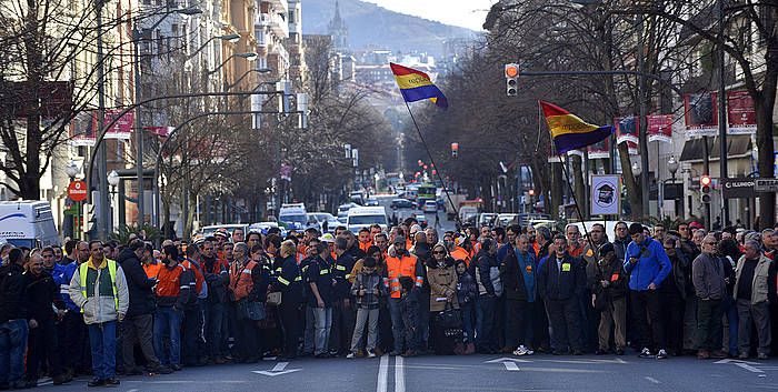 Sestaoko ACBko langileen aldeko protesta bat, joan den otsailean. MIGUL TOñA / EFE