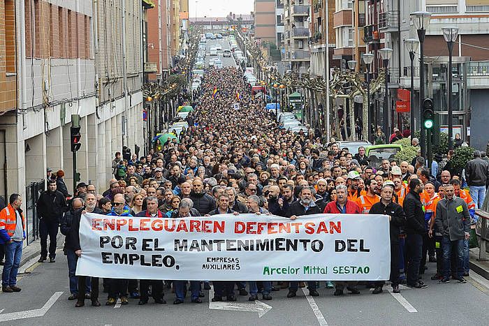 ACBko langileen aldeko manifestazio jendetsua Sestaon, urtarrilean. ANDONI LUBAKI / ARGAZKI PRESS