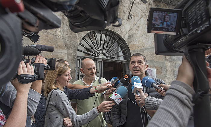 Arnldo Otegi, joan den igandean, Elgoibarren. ANDONI CANELLADA / ARGAZKI PRESS