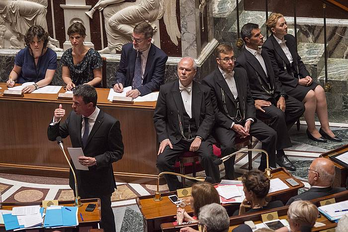 Manuel Valls, gaur, Frantziako Asanblea Nazionalean. JEREMY LEMPIN / EFE.