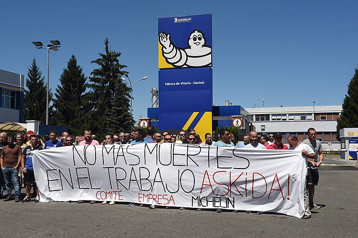 Langileen protesta Michelin lantegian, Gasteizen. ARGAZKI PRESS